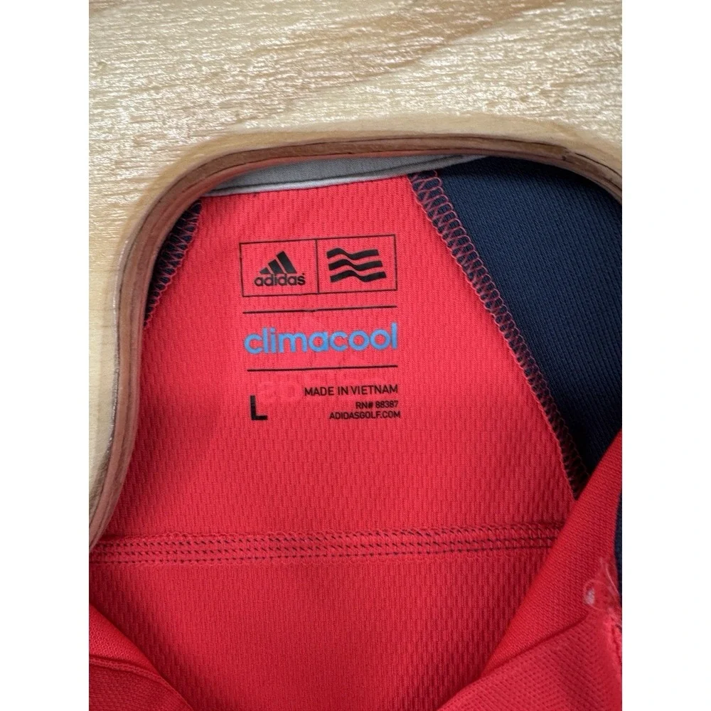 Adidas Climacool Polo Shirt North Stone CC Red Blue Men's Size L